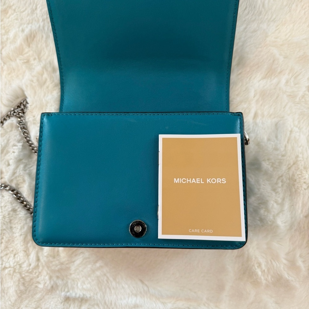MICHAEL Michael Kors NWOT Teal Floral Crossbody Bag - Picture 3 of 10